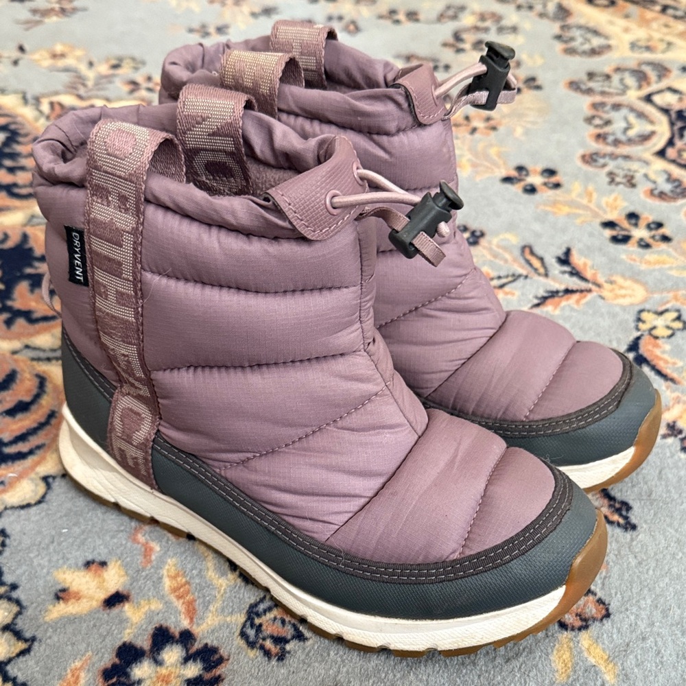The North Face Kids Quilted Boots - Purple and Gray